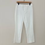 Maeve Anthropologie  Essential Slim Kick Flare Pants white cotton-blend Size 8 Photo 13