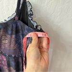 Social Collision Tunic Dress Tank Scallop Hem paisley patchwork Tiered Large Purple Photo 7