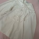Vintage White Ruffled Blouse with small horse embroidery Size L Photo 4