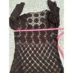 The Limited Y2K Vintage  Womens Crochet Top M / L Brown Open Knit Boho Whimsigoth Photo 3