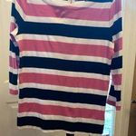 Ralph Lauren  pink black & white striped top size L Photo 1