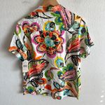 Jams World NWT  Vintage Y2K Floral White Button Down Short Sleeve Top Women Small Photo 1