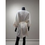 Victoria's Secret  Ivory Satin Lace Trim Short Robe Kimono‎ Large USA Photo 1