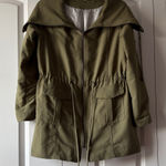 Gianni Bini  Utility Jacket Army Green Olive Funnel Collar Drape Collar Size XS Photo 0