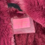 Azalea Wang Marbolo trench coat faux fur PU buttons shawl collar cuffs burgundy Red Size M Photo 5