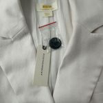 Anthropologie Maeve Linen Cropped Blazer Double Breasted Jacket Button White S Photo 8