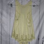 American Eagle  Outfitters Lemon Yellow Racerback Babydoll Crochet Hem Top Photo 5