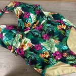 Swimsuits For All Green&Purple Tropical Halter Tie One Piece Swimsuit Sz.16 Green Photo 4