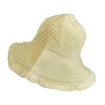 Straw Hat Womens OS Frayed Edge Beach Vacation Tan Packable Photo 0