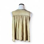We The Free Gauze Henley Tank Top Khaki Tan Button Up Sleeveless Photo 1