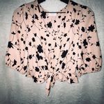 Sienna Sky Black And Pink Floral Crop Top W/ Tie Photo 2