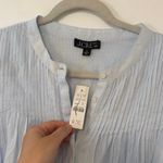 NWT J.Crew Lace Trim Pintuck Top In Cotton Voille In Glacier Size XL Photo 5