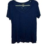 See You Monday NWOT  Navy Blue Distressed Tee Photo 0