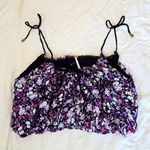 Free People  daisy babe halter tank top purple floral crop top xs tie Photo 2