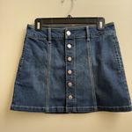 American Eagle Womens Button Up Denim Jean Stretch Mini Skirt Size 4 Blue Photo 0