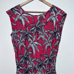 Chevignon Red Tropical Palm Tree Cap Sleeve Mini Dress Size 8 Photo 1
