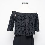 Shoshanna - Black Lace Flower Cut Dress. Photo 10