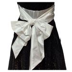 Betsey Johnson  Black Sequin Strapless White Bow Tulle Evening Cocktail Dress Sz8 Photo 4