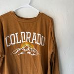 Colsie Women's Long Sleeve Colorado Mountains Sunset Graphic Sweatshirt Top M Brown Size M Photo 1