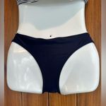 Aerie high neck halter T back navy white striped swim bikini size Medium Photo 5