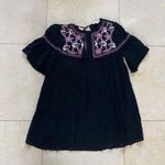 Entrance Embroidered Tunic Tassel Dress Sz Small Black Photo 0
