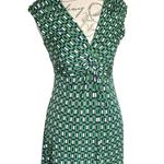 Kiara Womens Dress Size Small Short Sleeve Green Geometric Knot Mini Stretch Photo 1