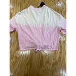 Hudson T-Shirt Women's Small Pale Rosette Short Sleeve Wrap Around Tee Top B62 Photo 4