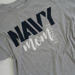 American Pride Navy Mom T Shirt Size Medium Gray Photo 3