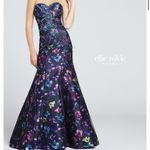 Ellie Wilde NWT  Mon Cheri strapless beaded black floral prom dress size 2 Photo 0