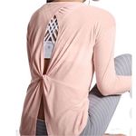 Athleta Blush Pink Essence Twist Back Long Sleeve Crew Neck Athletic Workout Top Photo 1