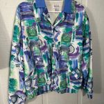 Oleg Cassini Women’s Vintage Long Sleeve Multicolored Button Down Jacket SZ La… Size L Photo 1
