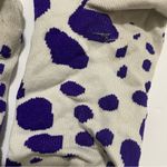 Woman’s Purple and White polka dot Patterned soccer Socks Photo 2