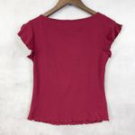 Paris Blues Y2K Baby Tee Large Red Lettuce Hem Coquette Indie Girly Soft Girl  Photo 4