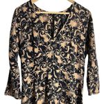 Zero + Maria Cornejo Isie Black Printed Silk High Low V Photo 7