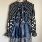 HEMANT AND NANDITA Long Sleeve Short Dress in Indigo Small Blue Photo 2