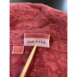 Tianello Blouse Women's XS‎ Buttons Tencel 3/4 Sleeve Textured STAINS FLAWS Red Photo 7