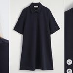 COS  Jersey Polo Mini Dress Navy Blue Minimalist Contemporary Academia Photo 5