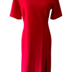 ZARA  Red Double Front Slit Midi Dress Back Zip Size Medium EUC Photo 0