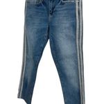 Pilcro and the Letterpress Anthropologie Silver Glitter Side Stripe Jeans Size 26 Photo 2