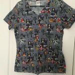 Disney  Women's Graphic Scrub Uniform Top Nurse Medical Halloween Theme Size S Photo 0