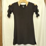 CLARA SUN WOO‎ Women Size Small Black Open Sleeve Short V Neck Dress Photo 1