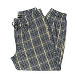 Messhi Womens L Black/White Plaid Checkered Elastic Waist Jogger Pants Stretch Yellow Size L Photo 2