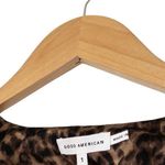 Good American NEW Sepia Leopard Faux Wrap Bodysuit Brown Black 1 or US Small Photo 10