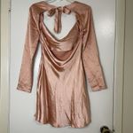 Selfie Leslie NEW!  Champs Elysees Long Sleeve Open Back Mini Dress Peach Small Photo 9