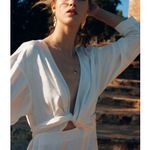 & Other Stories NWT & Other Stories Capsule Floral Jacquard Overlapping V-Neck Midi Maxi Dress Photo 2