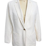 Anne Klein  Vanilla Ice Latte Pinstripe Blazer Jacket Sz L NWT $139 Photo 0