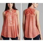 Free People  acid wash lace collared blouse xs Photo 1