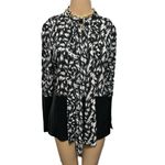 Derek Lam  10 CROSBY Designer Feather Two Tone Top Lightweight Blouse Sz US 0 XS Photo 3