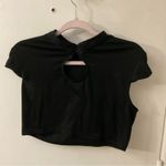SheIn Black Frog Closure Keyhole Front Crop Top Blouse L Goth Coquette Girl Punk Photo 0