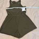 Shosho army green drawstring waist sleeveless romper pockets summer Photo 1